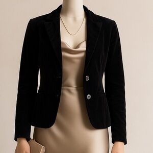 Armani Exchange Black Velvet Blazer Jacket